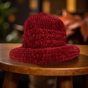 Deep Red Soft Knit Warm Winter Hat